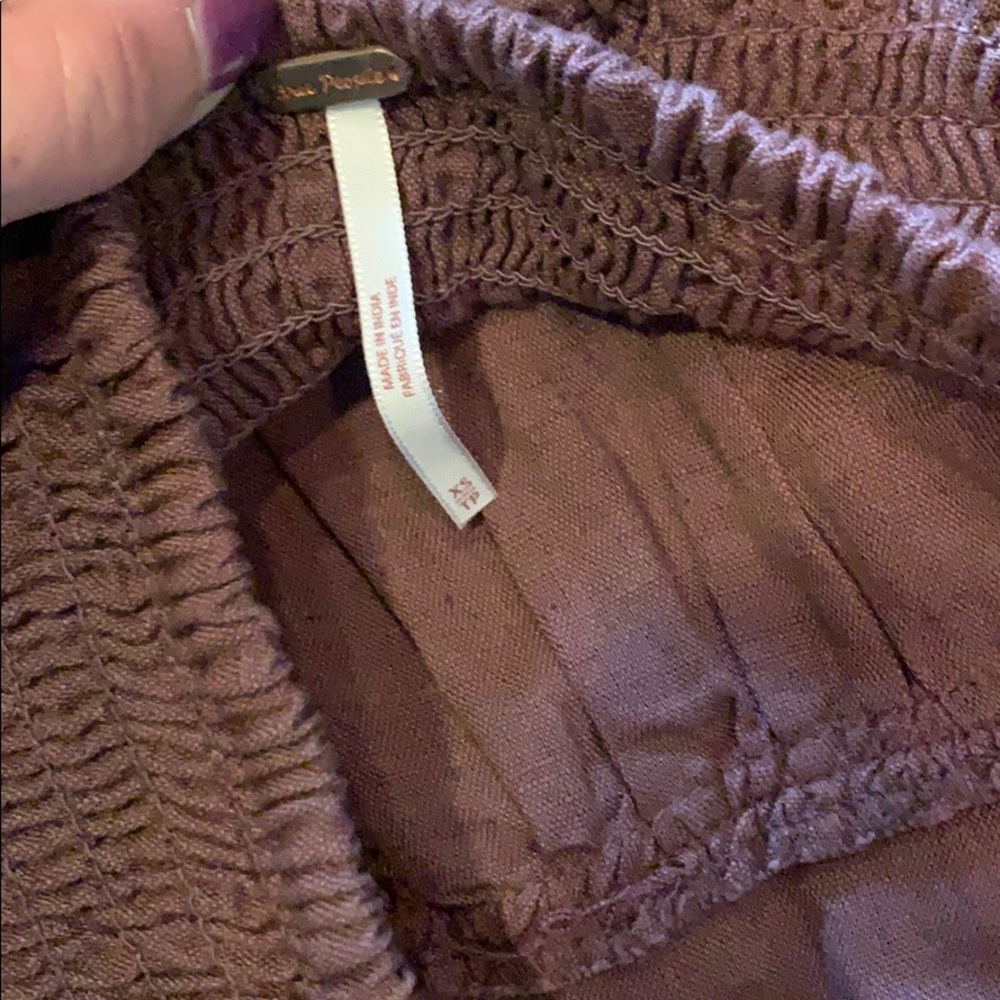 Brown linen mini free people dress - Picture 4 of 4